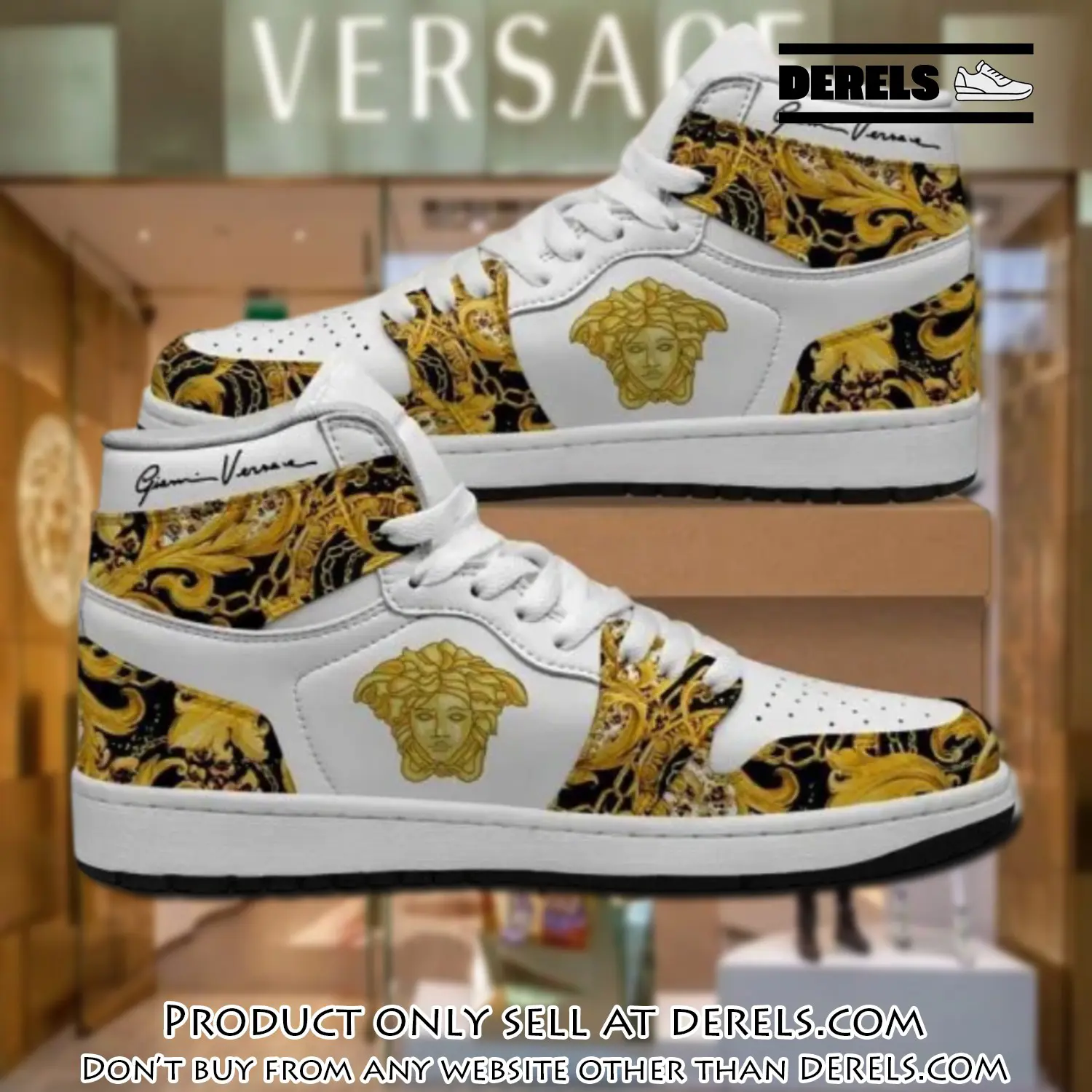 Gianni versace black white high air jordan sneakers shoes hot  gifts unisex dr0852473